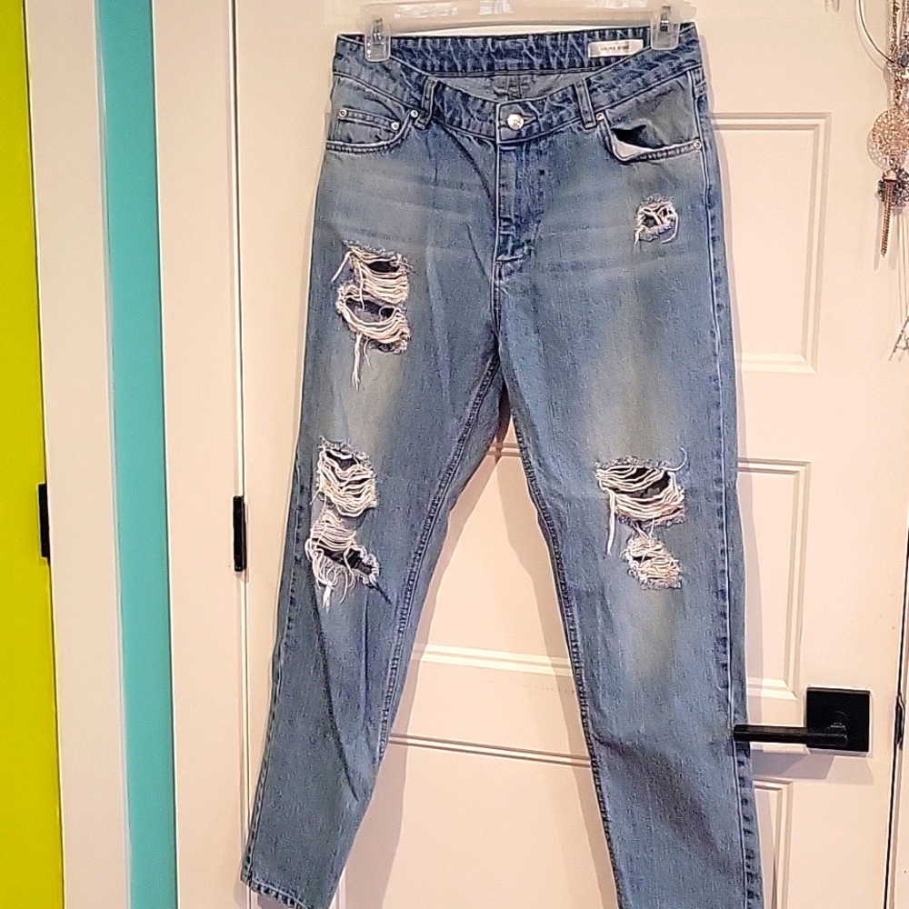 Anine Bing distressed destroyed jeans EUC size 27 comfy designer denim Famous